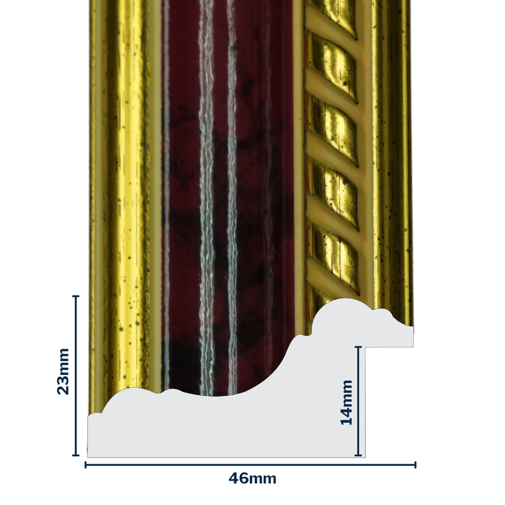 Q-Moulding W 46 X H 23 X L 2900mm Burgandy
