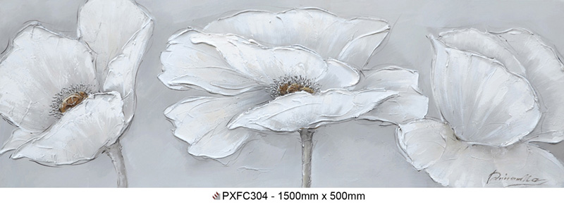 Oil on Canvas - Flowers (1500x500)