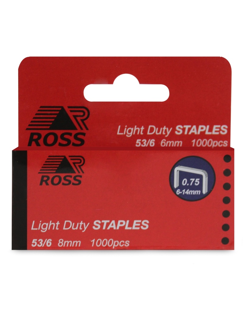 Staples Ross 8mm 1000 Pack