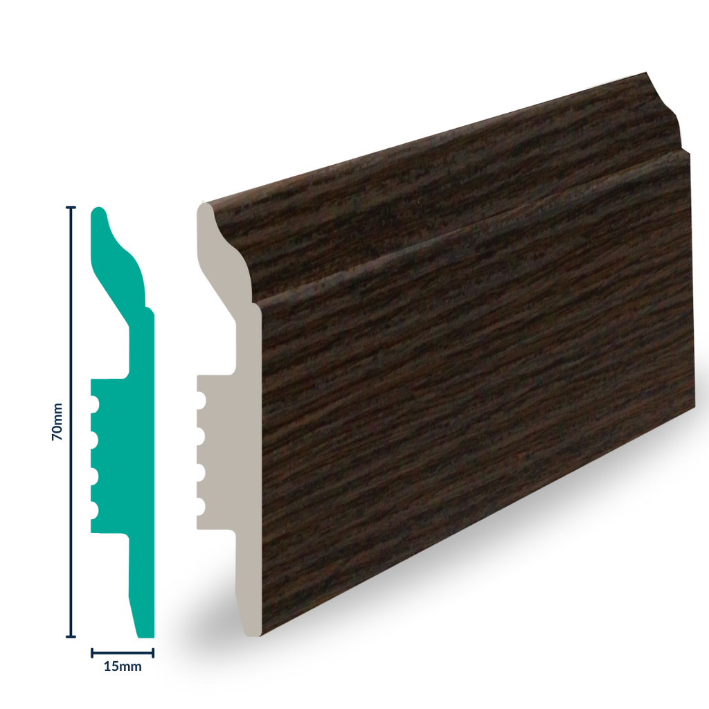 HDPS Skirting H 70 X W 15 X L 2700mm  Imbuia