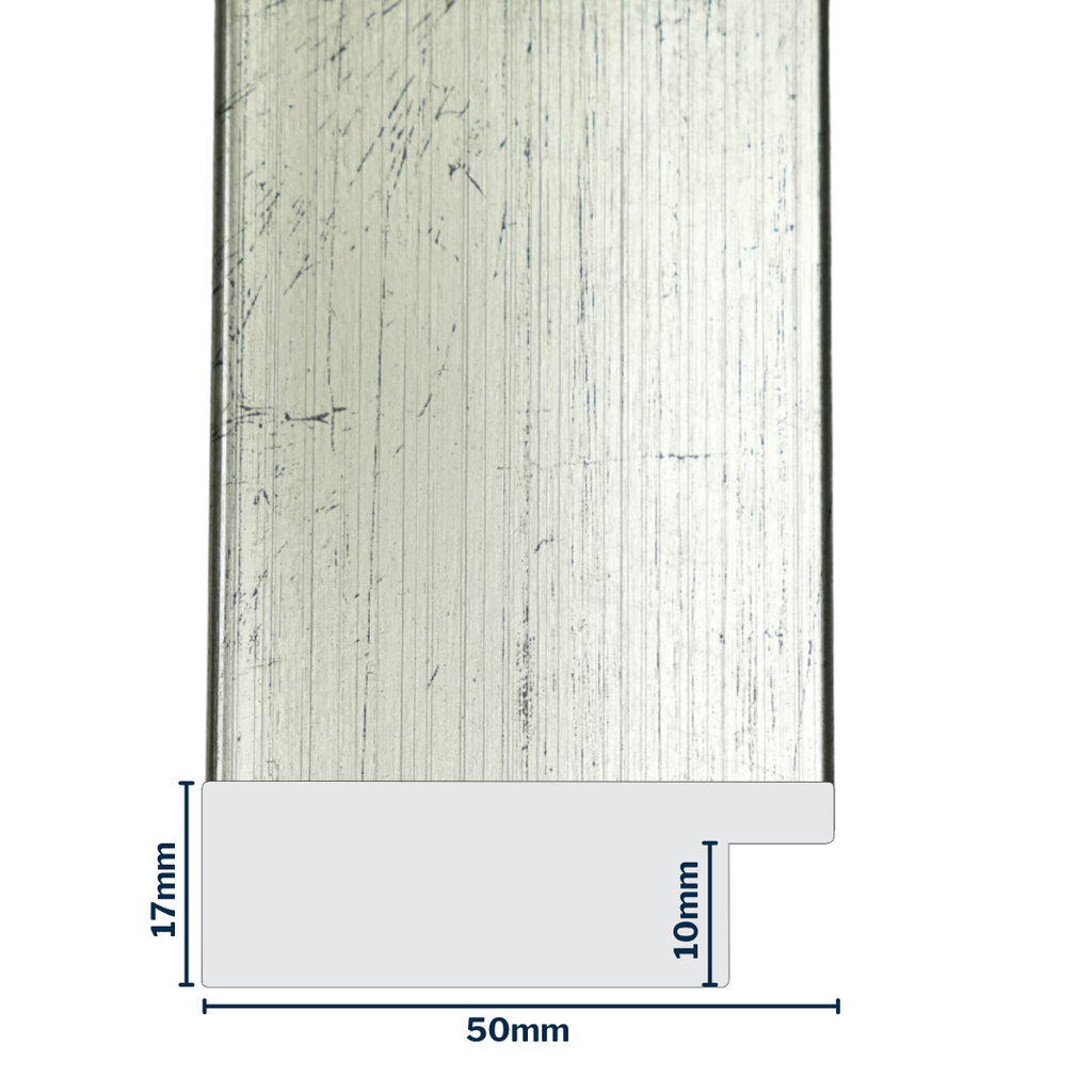 Q-Moulding W 50 X H 17 X L 2900mm Silver