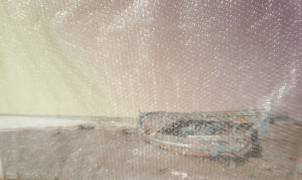 Print On Canvas Boat Wreck 600X900mm