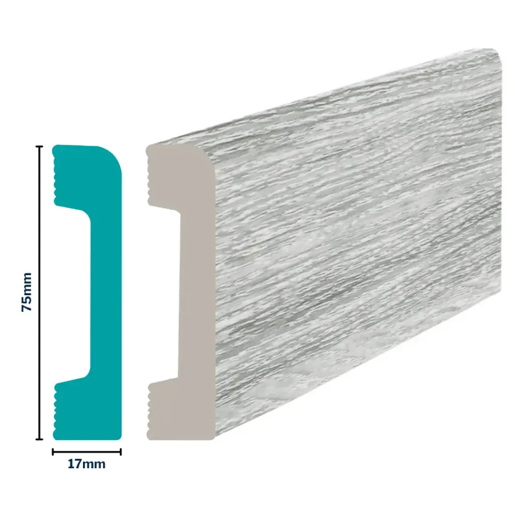 HDPS Skirting H 75 X W 17 X  L 2700mm Dove Grey
