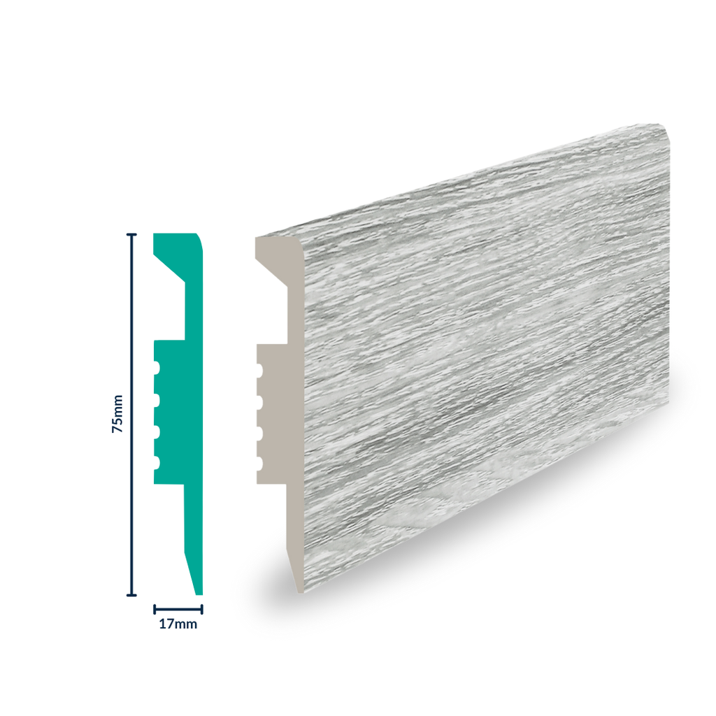 HDPS Skirting H 75 X W 17 X  L 2700mm Dove Grey
