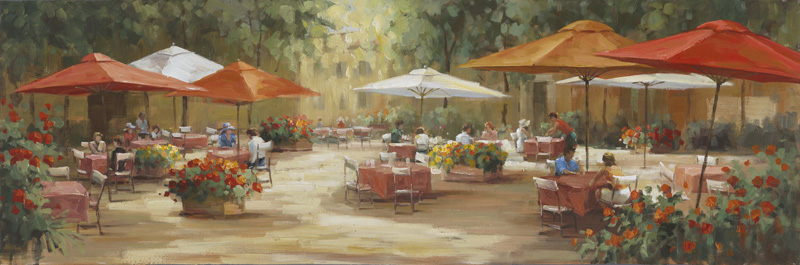 Oil On Canvas Street Scene 600X1800mm