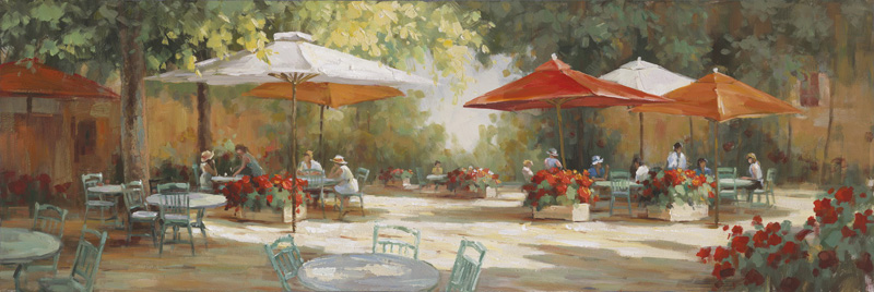 Oil On Canvas Street Scene 600X1800mm