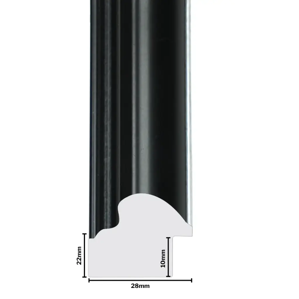 PS Moulding W 28 X H 22 X L 2900mm Black & Silver