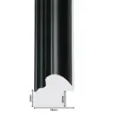 PS Moulding W 28 X H 22 X L 2900mm Black & Silver