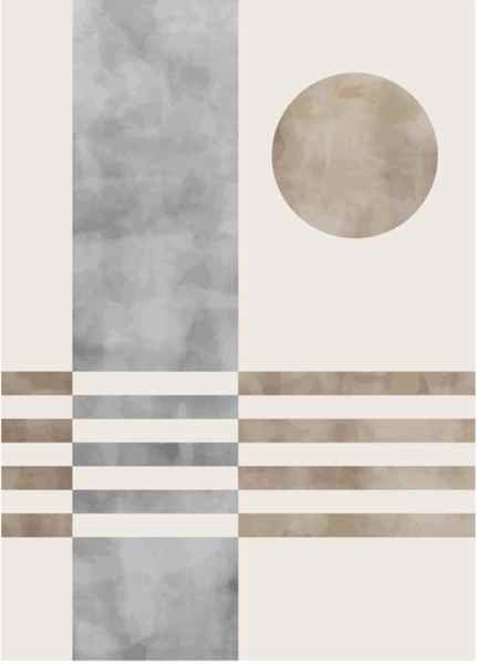 PXM090 - WATERCOLOUR ABSTRACT GEOMETRIC ART (600X900MM)