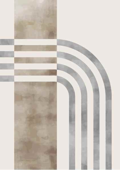 Print On Canvas Watercolour Abstract Geometric 600X900mm