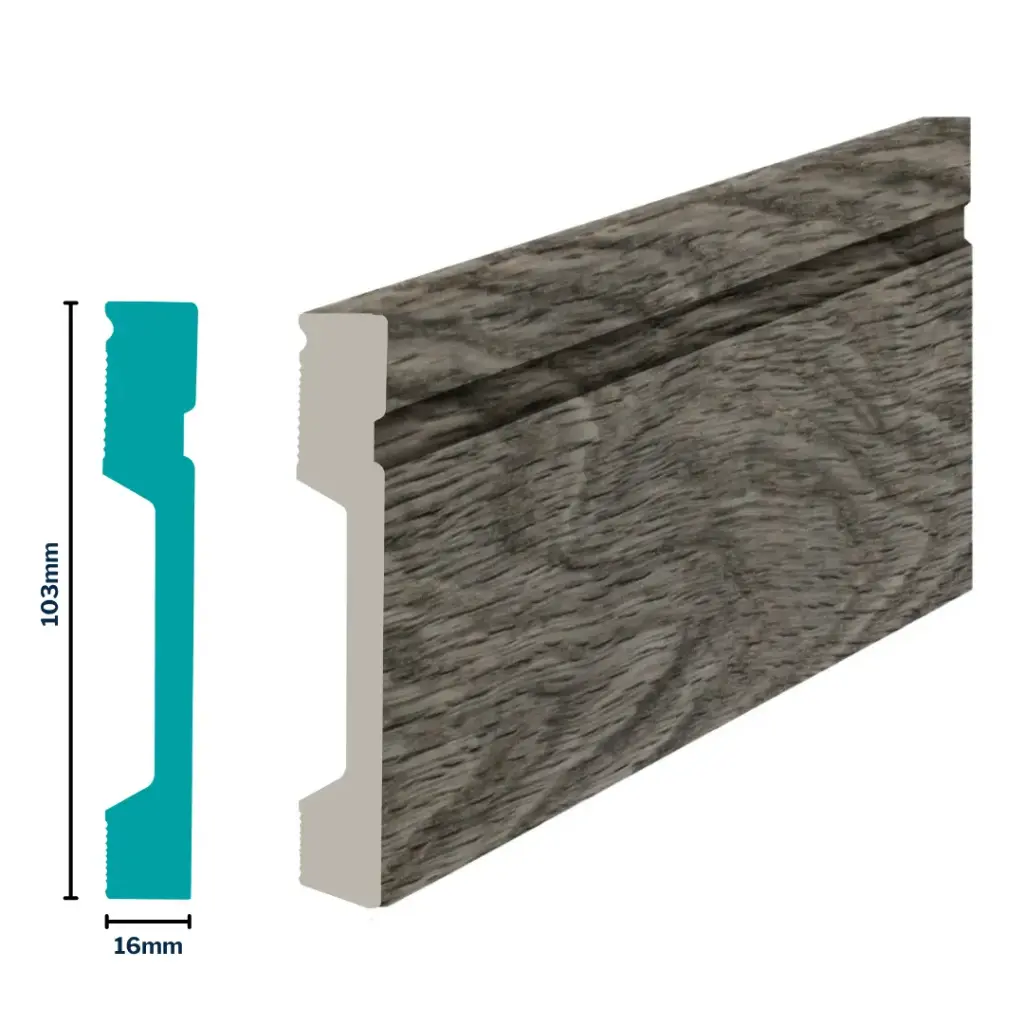 HDPS Skirting H 103 X W 16 X L 2700mm Grey