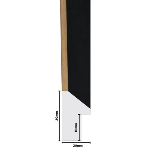 [1161D] PS Moulding W 20 X H 30 X L 2900mm Kiaat With Black Face