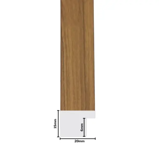 [1128-3K] PS Moulding W 20 X H 15 X L 2900mm Natural Kiaat
