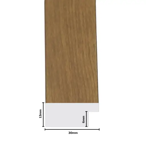 [869-3Q] PS Moulding W 30 X H 13 X L 2900mm Natural Kiaat