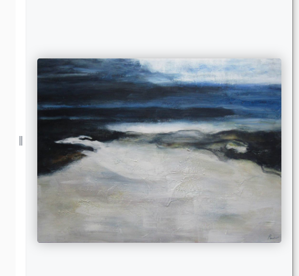 [PXFC355/1095A] OIL ON CANVAS ABSTRACT DARK BLUE WHITE 1200X900MM
