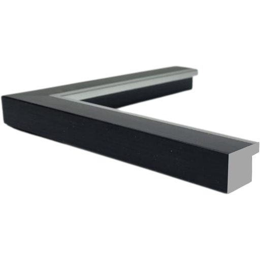 [1153E] PS Moulding W 30 X H 22 X L 2900mm Black & Silver