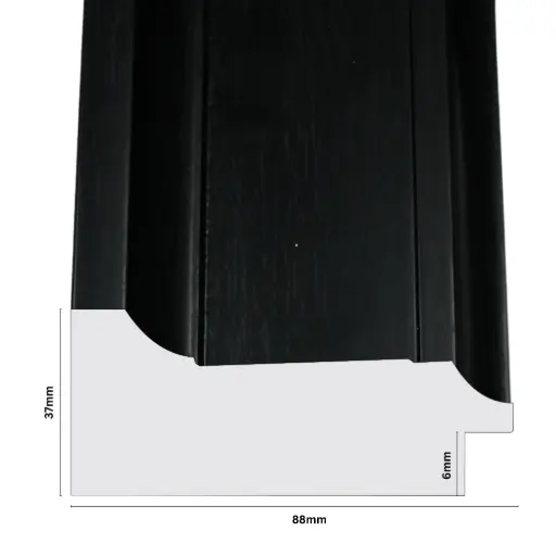 [1065M] PS Moulding W 88 X H 37 X L 2900mm Black