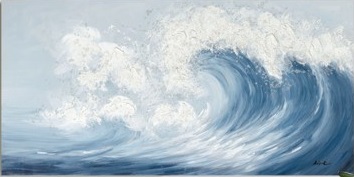[PXYW721] OIL ON CANVAS WAVE 600X1200M