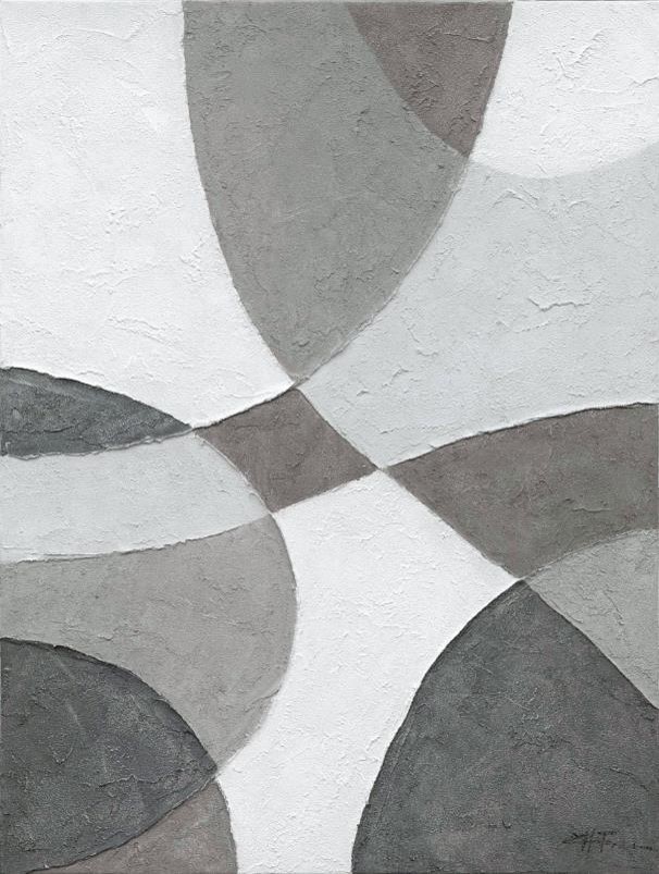 [PXYW737] OIL ON CANVAS ABSTRACT BEIGE GREY & WHITE 900X1200MM