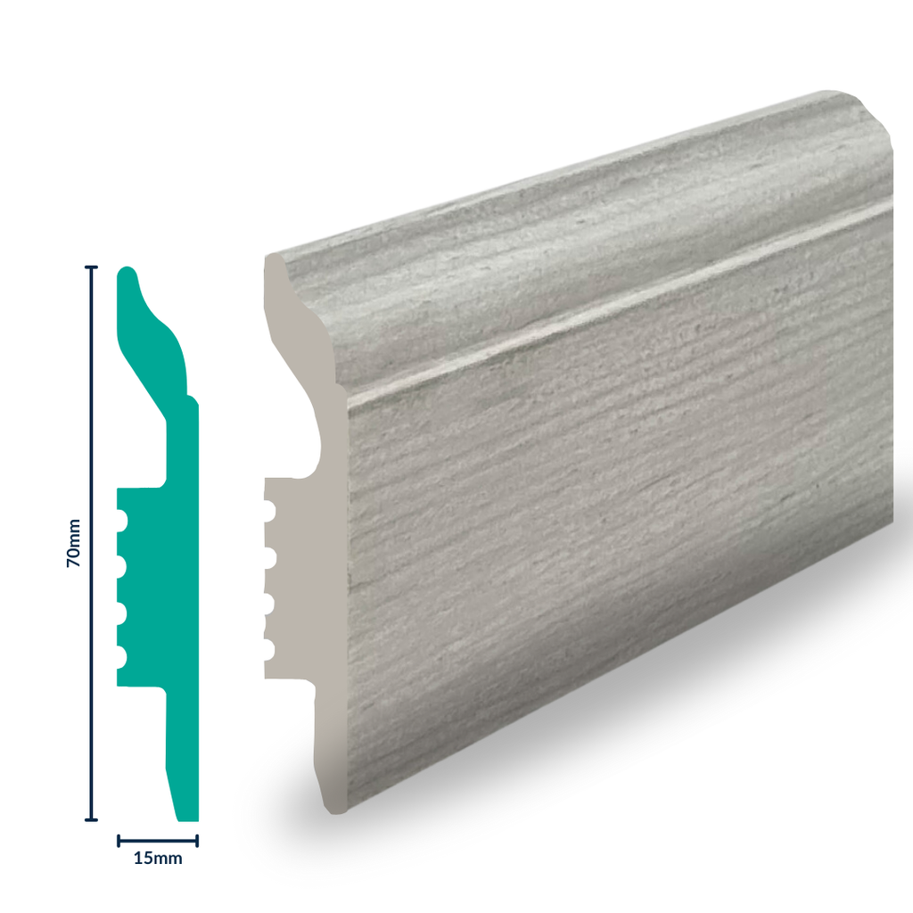 [3020ZQ] HDPS SKIRTING H 70 X W 15 X L 2700MM  LILIUM