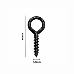 [AC403609] Screw Eyes 1.4X14mm 100 Pack Black