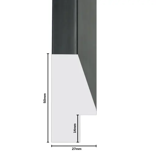 [1171B] PS Moulding W 27 X H 50 X L 2900mm Black
