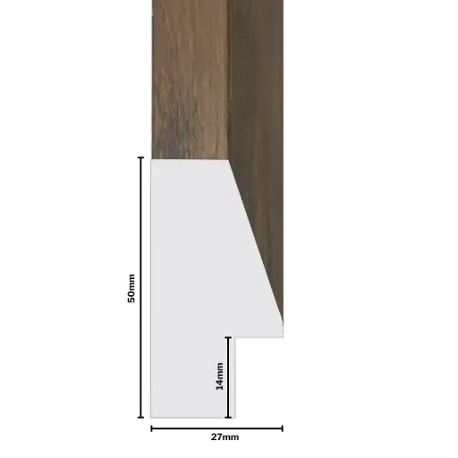 [1171-3C] PS Moulding W 27 X H 50 X L 2900mm Walnut
