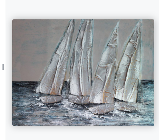 [HA126/1095A] OIL ON CANVAS BOATS 900X1200MM