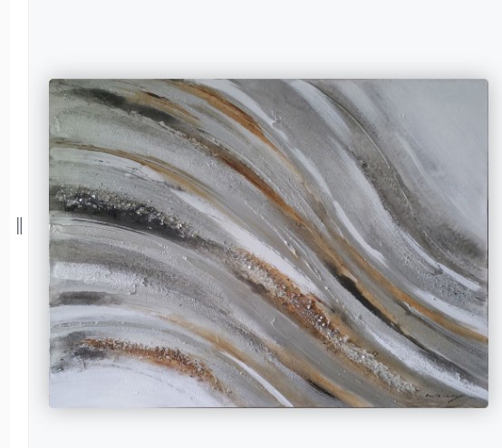 [DY034/1095J] OIL ON CANVAS ABSTRACT SILVER 900X1200MM