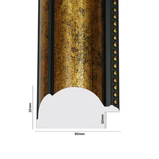[737-1A] PS Moulding W 43 X H 21 X L 2900mm Antique Gold