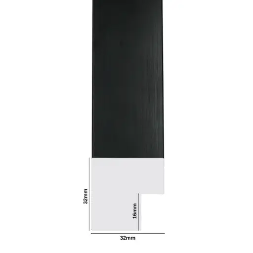 [1061T] PS Moulding W 32 X H 32 X L 2900mm Matt Black