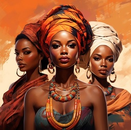 [PXM132] PRINT ON CANVAS FACE AFRICAN LADIES 800X800MM