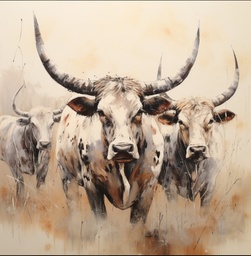 [PXM134] PRINTS ON CANVAS COW 800X800MM