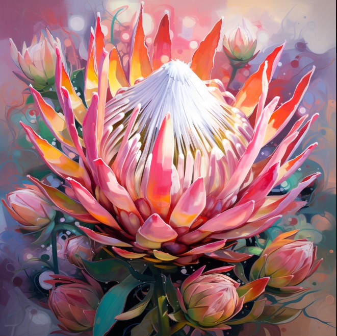 [PXM145] Prints on Canvas - Protea Flower (970x970)