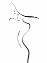 [PXM082/1169D] PRINT ON CANVAS WOMEN LINE DRAWN 400X600MM