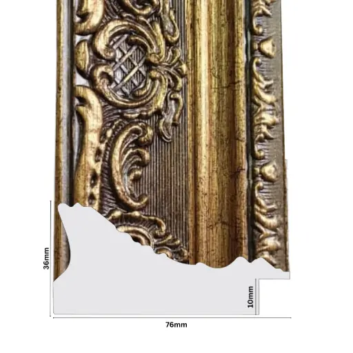 [749J] PS Moulding W 76 X H 36 X L 2900mm Gold