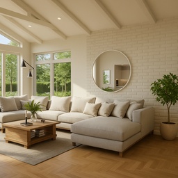 [MJ1W-11] Mirror Round 700mm White