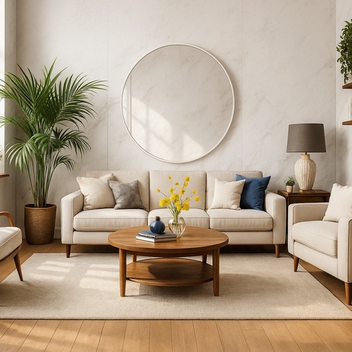 [MJ1W-12] Mirror Round 1000mm White