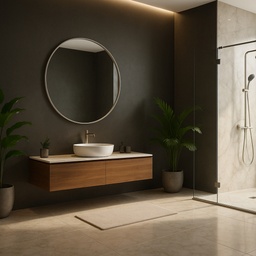 [MJ1G-12] Mirror Round 1000mm Grey