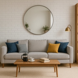 [MJ1S-12] Mirror Round 1000mm Silver