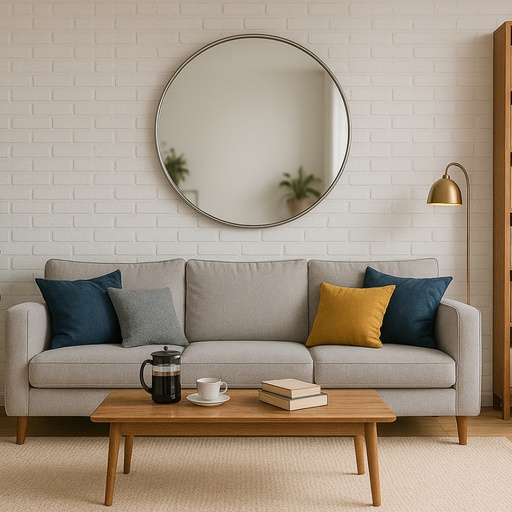 [MJ1S-12] Mirror Round 1000mm Silver