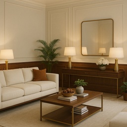 [MJ1A-15] Mirror Rectangle Rounded 600X700mm Antique Gold