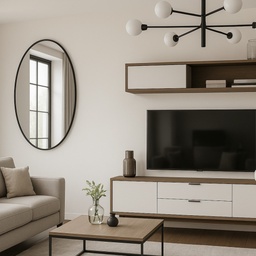 [MJ1B-16] Mirror Oval 600X900mm Black