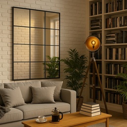 [MJ2B-17] Mirror Grid Block 900X1200mm Black