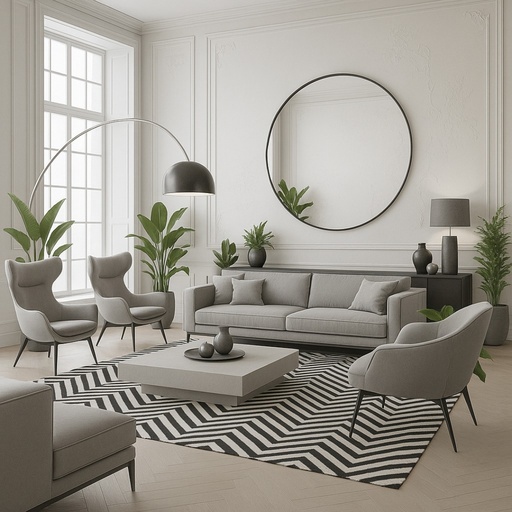 [MJ3B-18] Mirror Round 1200mm Black