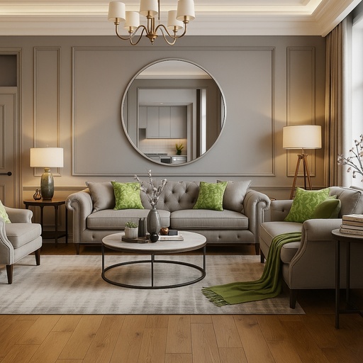 [MJ3S-18] Mirror Round 1200mm Silver