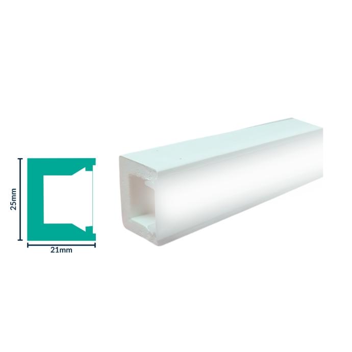 [3045WN] HDPS LED CHANNEL H 25 X W 21 X L 2700MM WHITE