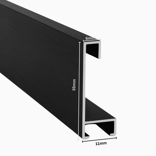 [126B] Aluminium Moulding W 16 X H 35 X L 2900mm Black