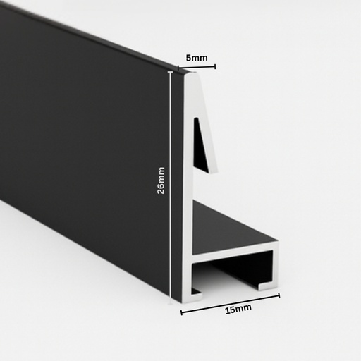 [127B] Aluminium Moulding W 16 X H 32 X L 2900mm Black