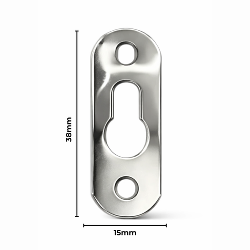 [﻿AC403890﻿] ﻿Hanger 2 Hole Key Flat 15X38mm 100 Pack Silver﻿